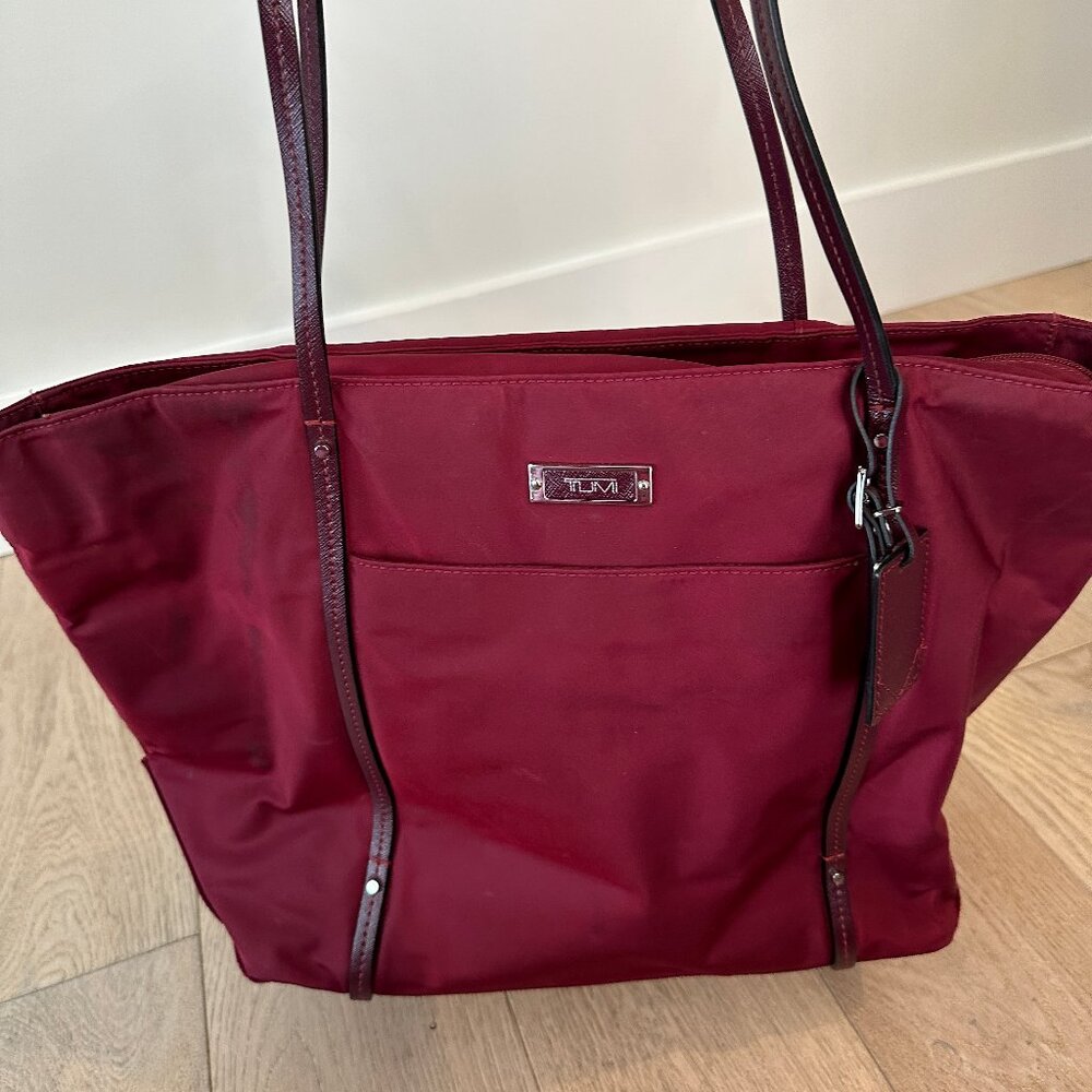 Tumi Wine Colored Travel Tote